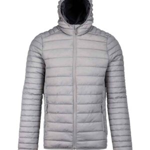 Kariban Lightweight Hooded Padded Jacket | Marl Silver