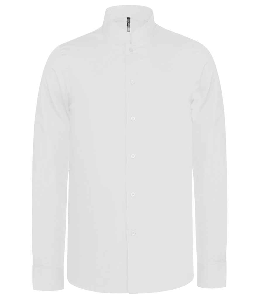 Kariban Long Sleeve Mandarin Collar Shirt | White