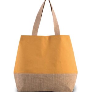 Kimood Canvas & Jute Shopper | Cumin Yellow/Natural