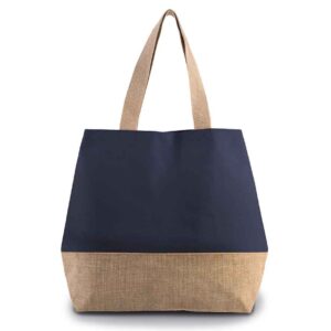 Kimood Canvas & Jute Shopper | Patriot Blue/Natural