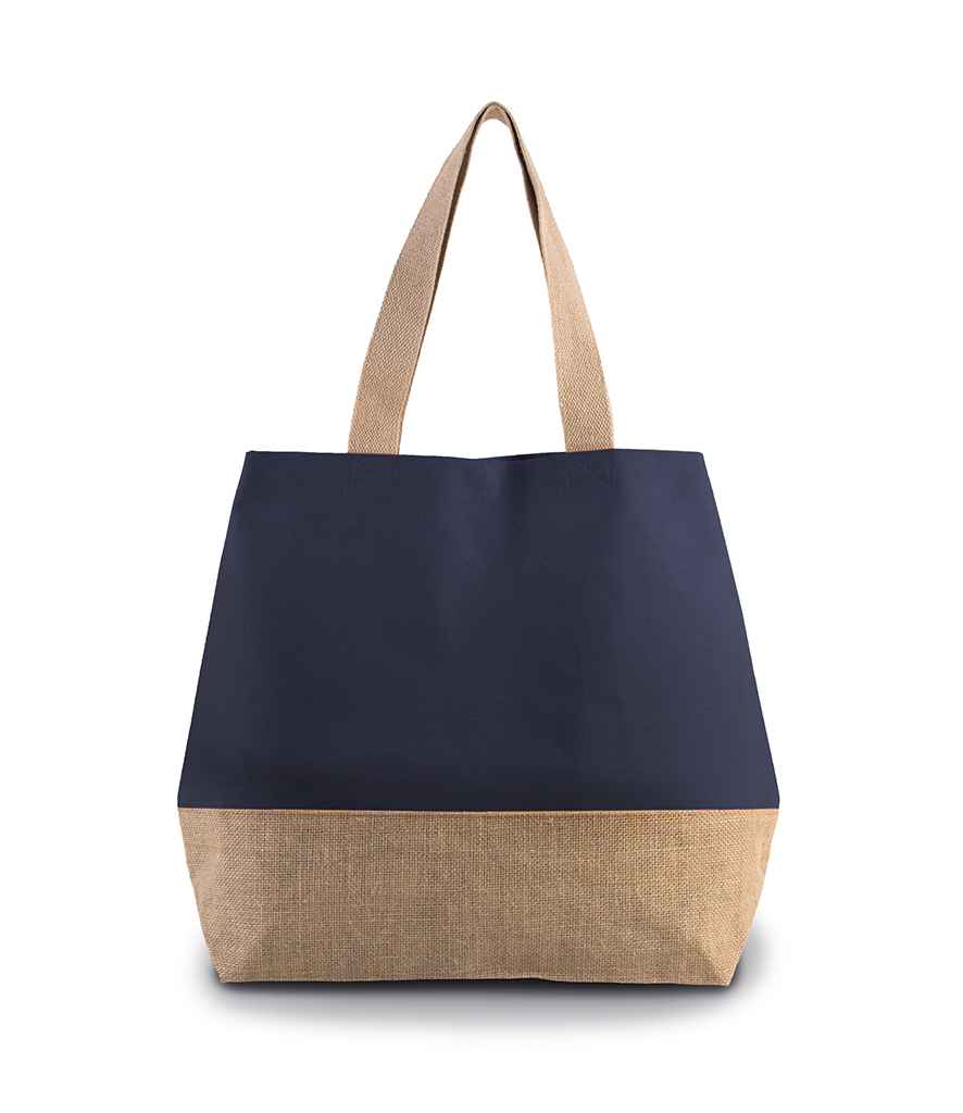 Kimood Canvas & Jute Shopper | Patriot Blue/Natural