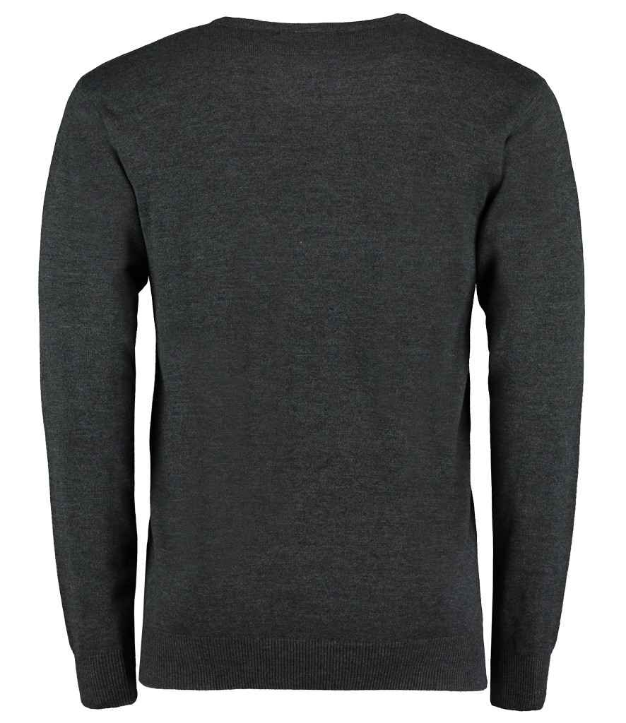 Kustom Kit Arundel Cotton Acrylic V Neck Sweater | Graphite Grey - Image 2