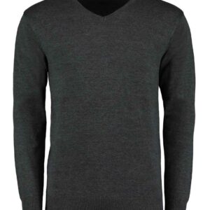 Kustom Kit Arundel Cotton Acrylic V Neck Sweater | Graphite Grey
