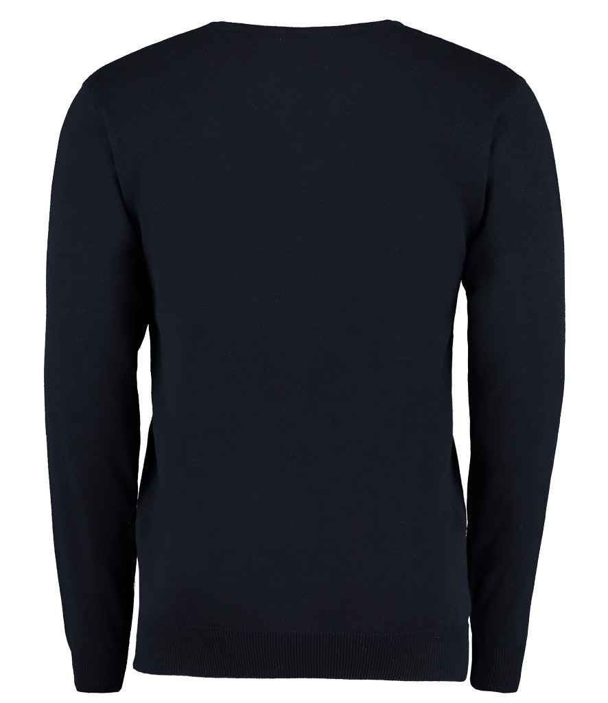 Kustom Kit Arundel Cotton Acrylic V Neck Sweater | Navy - Image 3