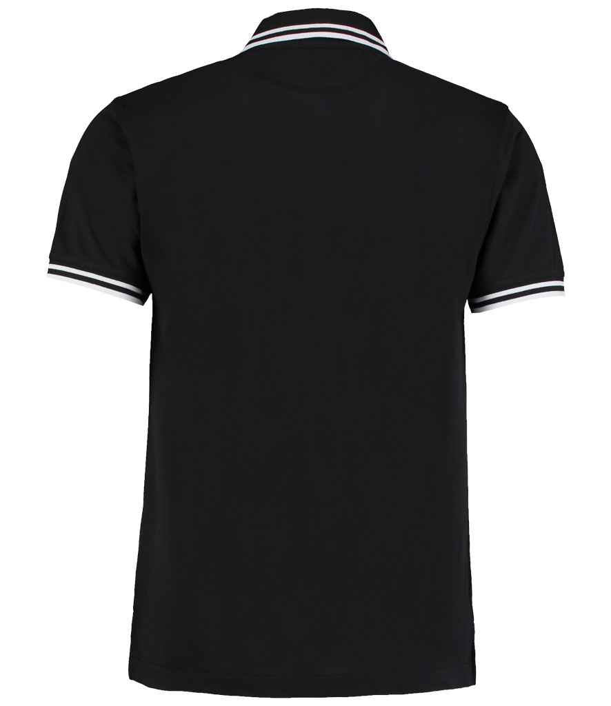 Kustom Kit Contrast Tipped Poly/Cotton Piqué Polo Shirt | Black/White - Image 2