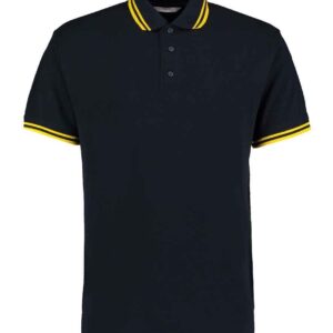 Kustom Kit Contrast Tipped Poly/Cotton Piqué Polo Shirt | Navy/Yellow