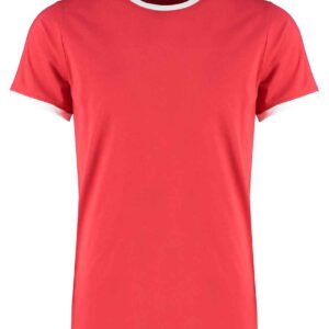 Kustom Kit Fashion Fit Ringer T-Shirt | Red/White
