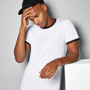 Kustom Kit Fashion Fit Ringer T-Shirt | White/Black