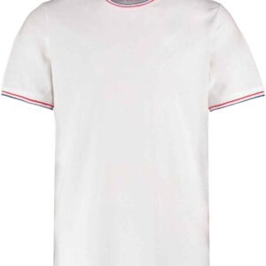 Kustom Kit Fashion Fit Tipped T-Shirt | White/Royal Blue
