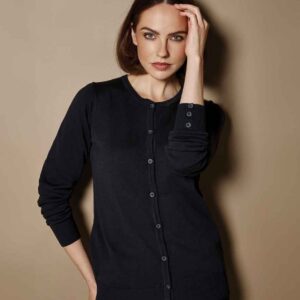 Kustom Kit Ladies Arundel Round Neck Cardigan | Black
