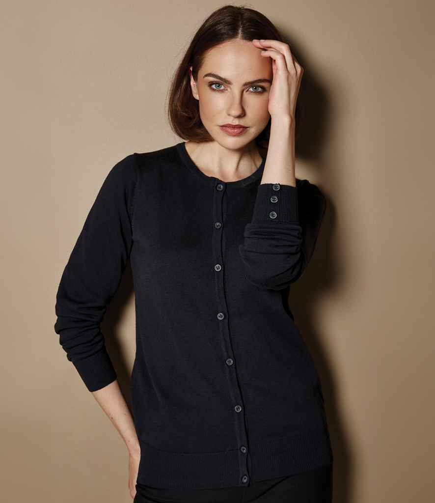 Kustom Kit Ladies Arundel Round Neck Cardigan | Black