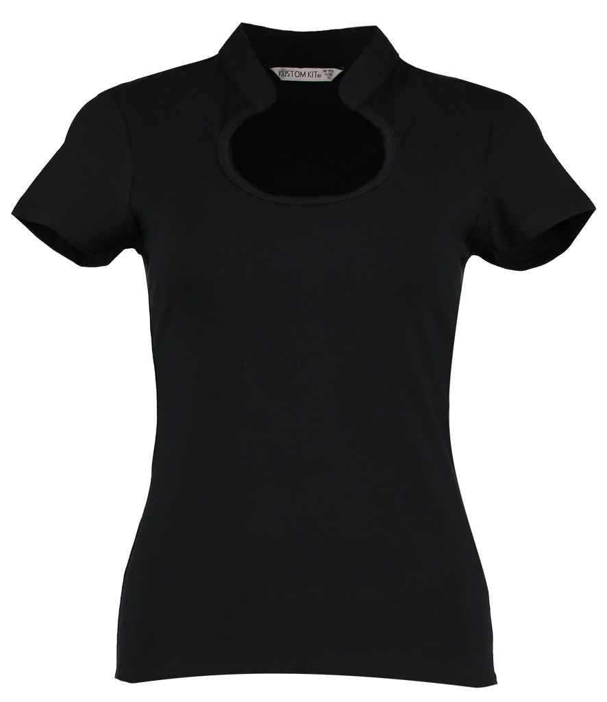 Kustom Kit Ladies Keyhole Neck Corporate Top | Black - Image 2