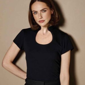 Kustom Kit Ladies Keyhole Neck Corporate Top | Black