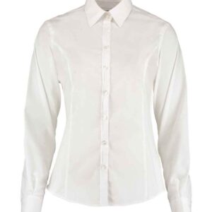 Kustom Kit Ladies Long Sleeve Tailored Business Shirt | White