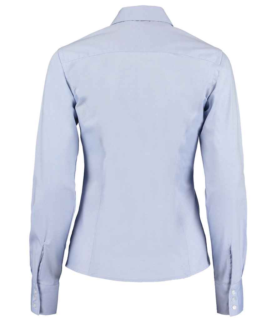 Kustom Kit Ladies Premium Long Sleeve Tailored Oxford Shirt | Light Blue - Image 3