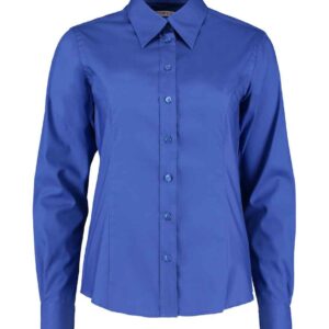 Kustom Kit Ladies Premium Long Sleeve Tailored Oxford Shirt | Royal Blue