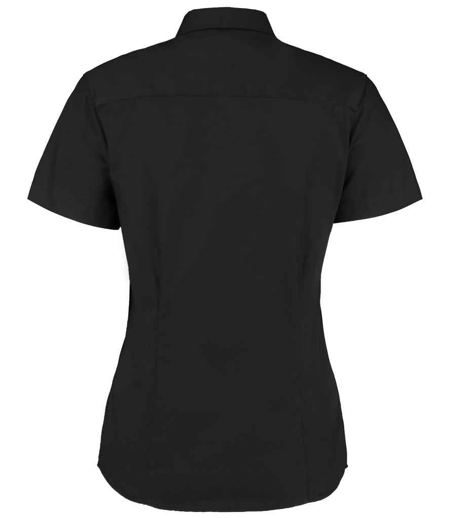 Kustom Kit Ladies Premium Short Sleeve Tailored Oxford Shirt | Black - Image 2