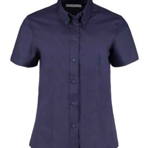 Kustom Kit Ladies Premium Short Sleeve Tailored Oxford Shirt | Midnight Navy