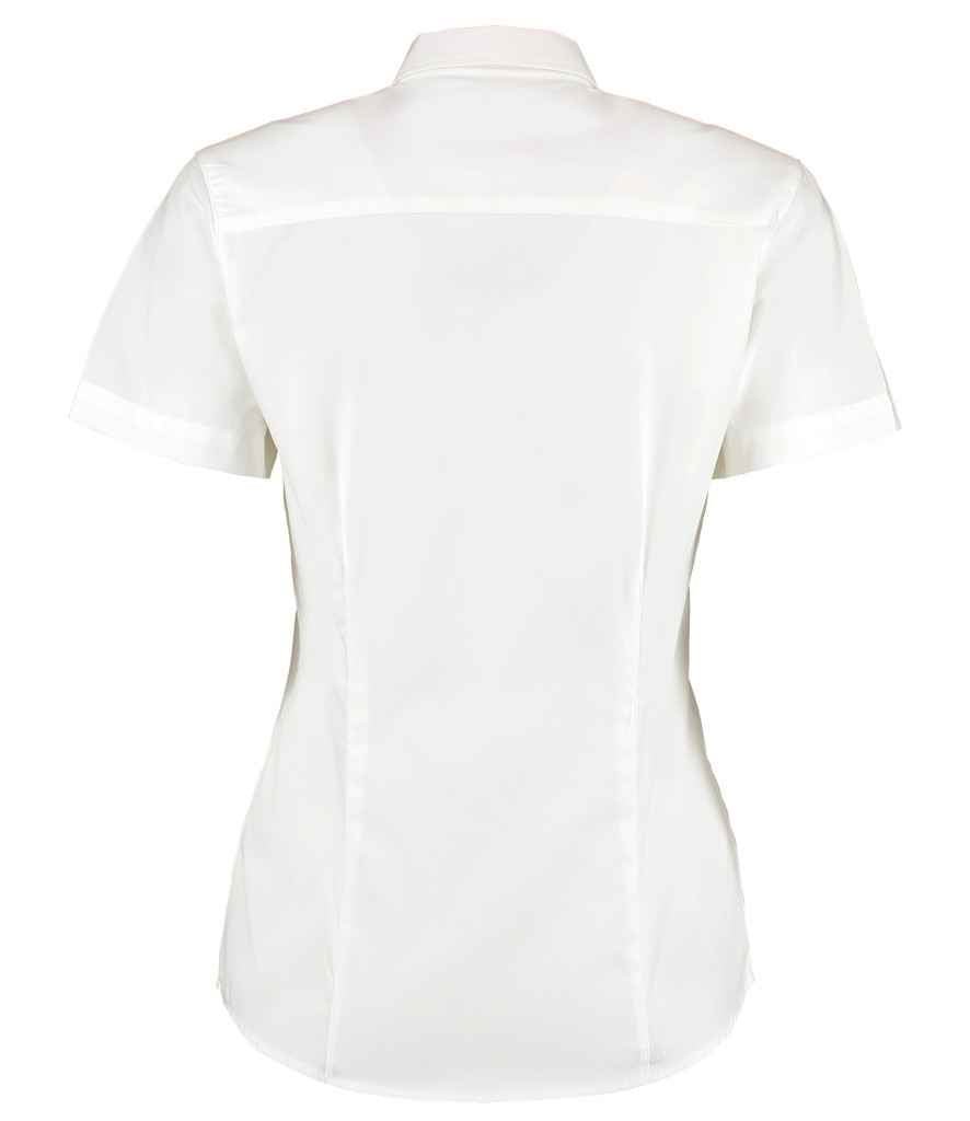 Kustom Kit Ladies Premium Short Sleeve Tailored Oxford Shirt | White - Image 3