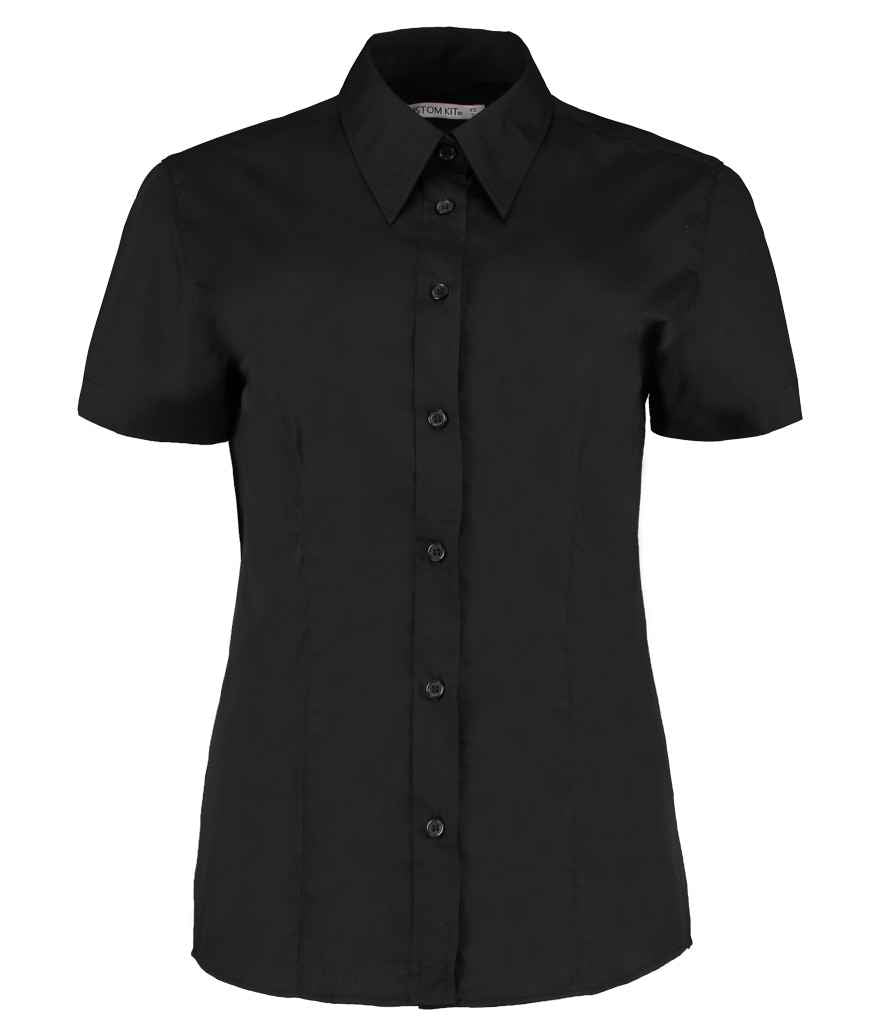 Kustom Kit Ladies Short Sleeve Classic Fit Workforce Shirt | Black - Image 2