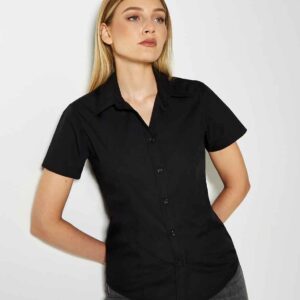 Kustom Kit Ladies Short Sleeve Classic Fit Workforce Shirt | Black