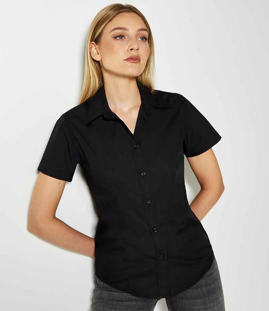 Kustom Kit Ladies Short Sleeve Classic Fit Workforce Shirt | Black