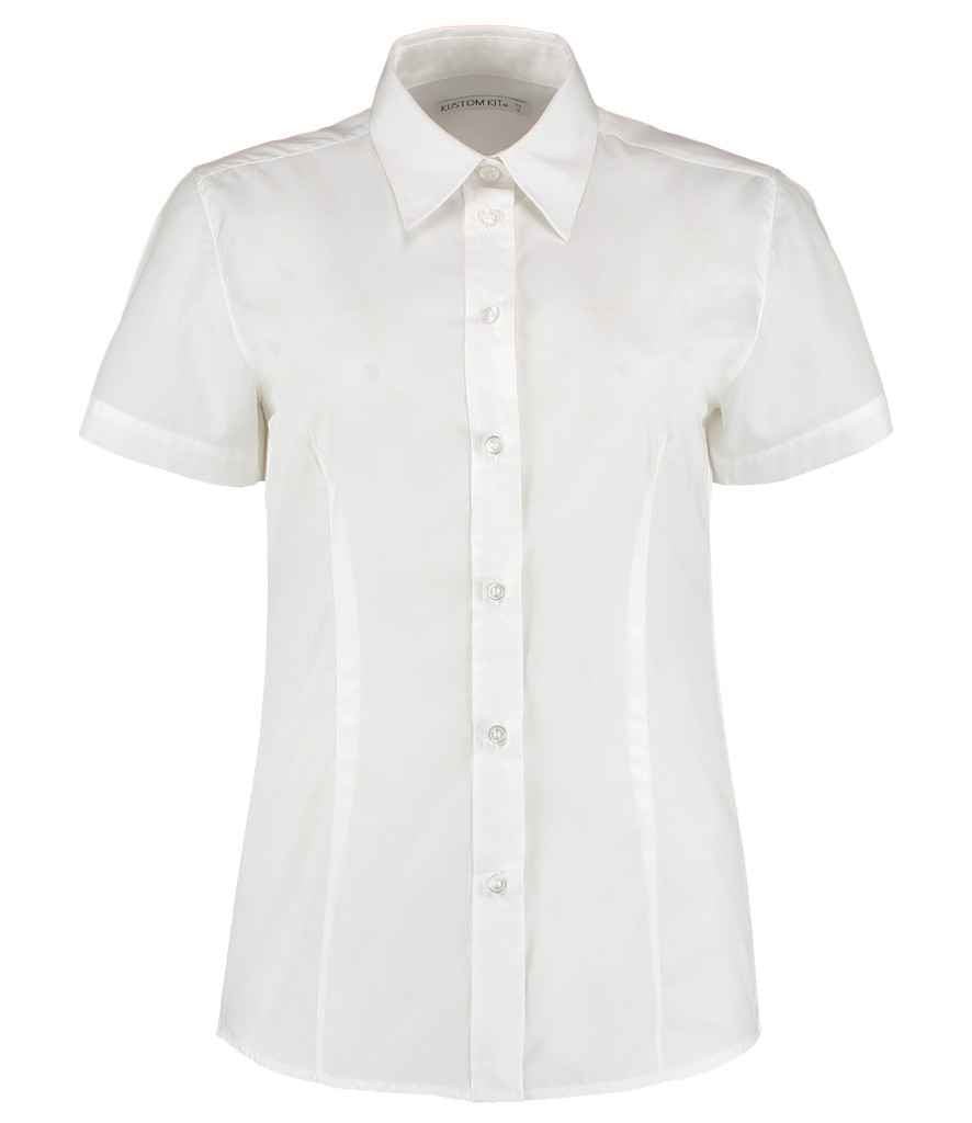 Kustom Kit Ladies Short Sleeve Classic Fit Workforce Shirt | White
