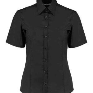 Kustom Kit Ladies Short Sleeve Tailored Business Shirt | Black