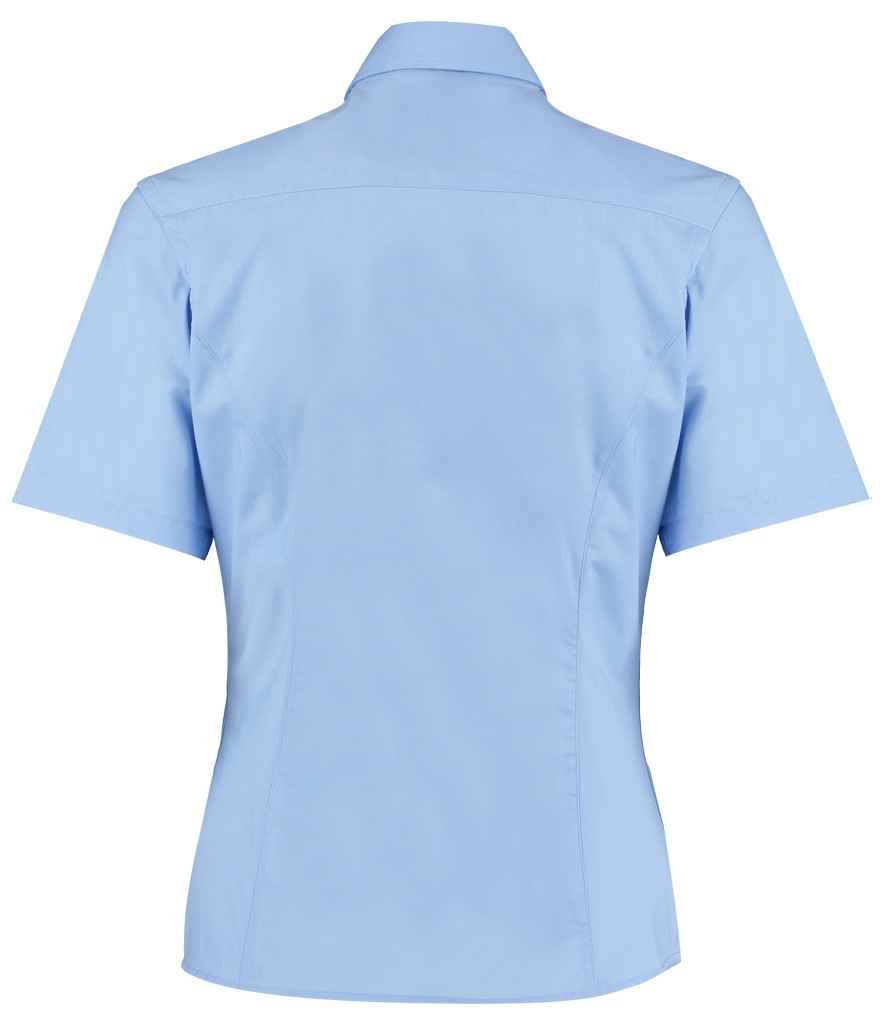 Kustom Kit Ladies Short Sleeve Tailored Business Shirt | Light Blue - Image 2