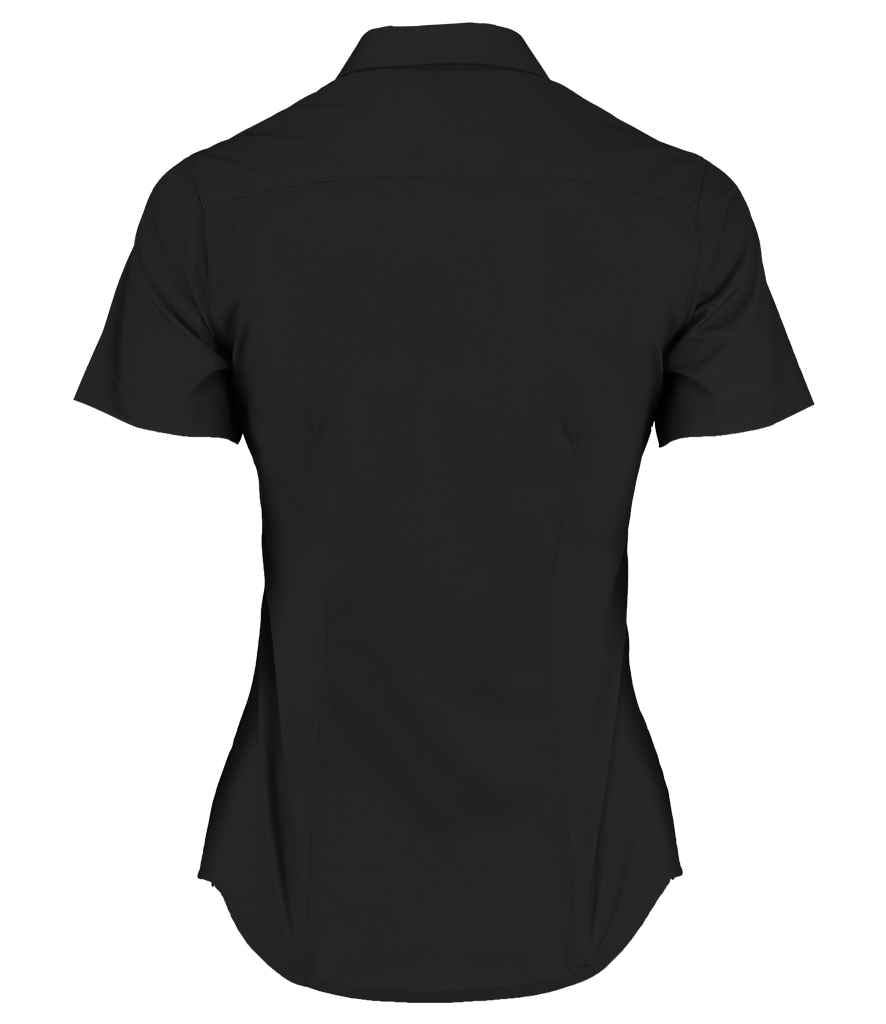 Kustom Kit Ladies Short Sleeve Tailored Poplin Shirt | Black - Image 3