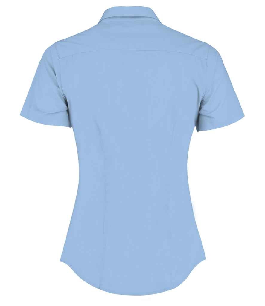 Kustom Kit Ladies Short Sleeve Tailored Poplin Shirt | Light Blue - Image 2