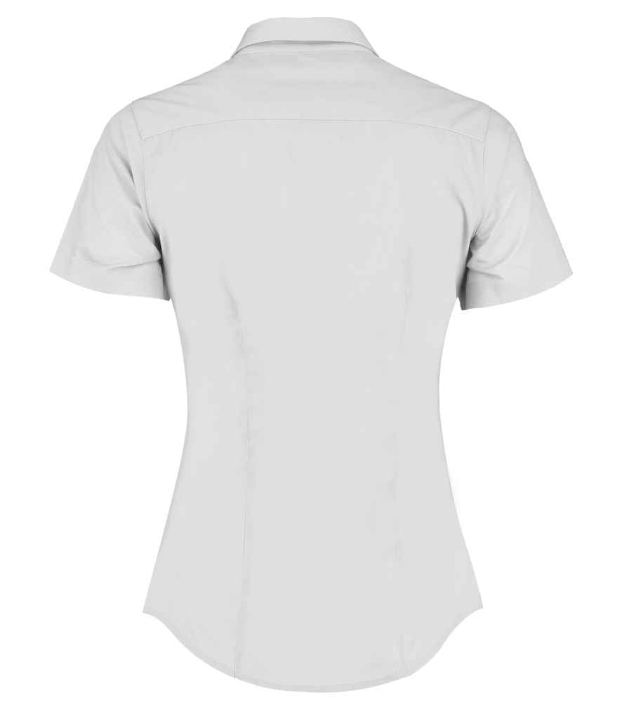 Kustom Kit Ladies Short Sleeve Tailored Poplin Shirt | White - Image 2