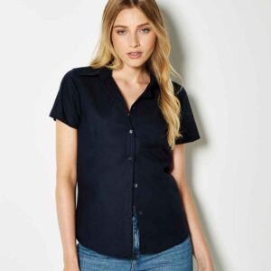 Kustom Kit Ladies Short Sleeve Tailored Workwear Oxford Shirt | French Navy