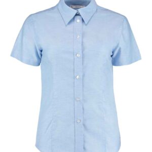 Kustom Kit Ladies Short Sleeve Tailored Workwear Oxford Shirt | Light Blue