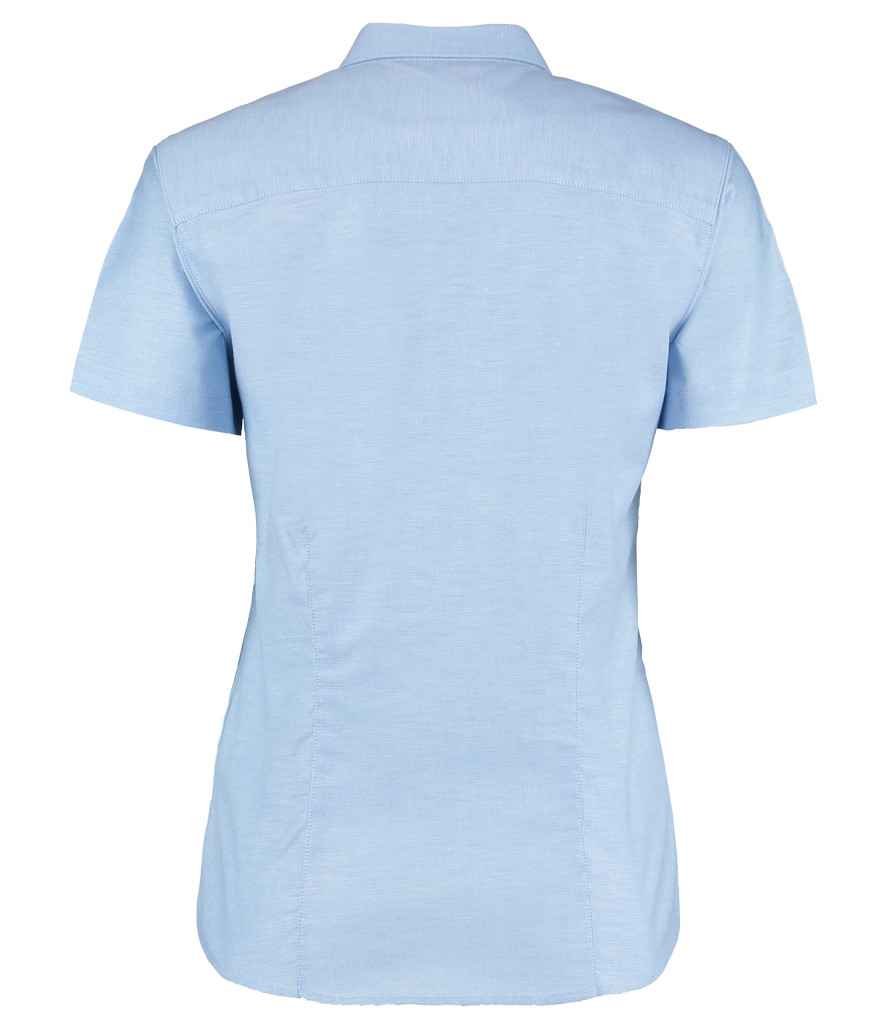 Kustom Kit Ladies Short Sleeve Tailored Workwear Oxford Shirt | Light Blue - Image 2