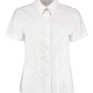 Kustom Kit Ladies Short Sleeve Tailored Workwear Oxford Shirt | White