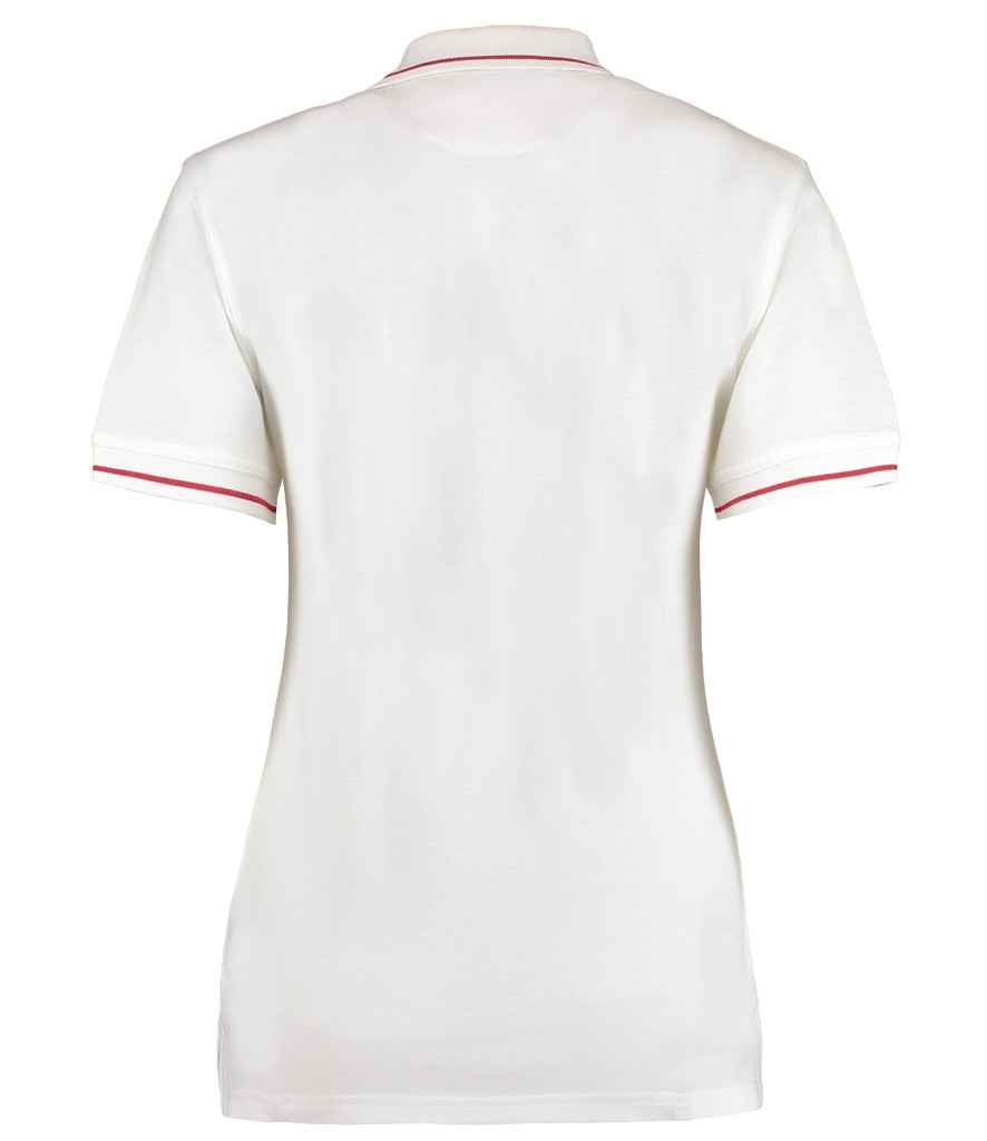 Kustom Kit Ladies St Mellion Tipped Cotton Piqué Polo Shirt | White/Red - Image 2