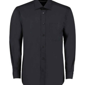 Kustom Kit Long Sleeve Classic Fit Business Shirt | Black