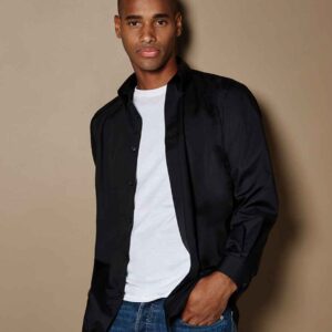 Kustom Kit Long Sleeve Classic Fit Workforce Shirt | Black