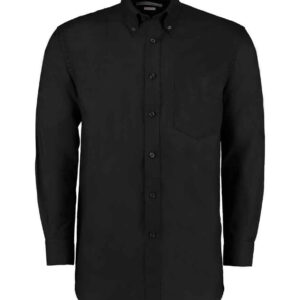Kustom Kit Long Sleeve Classic Fit Workwear Oxford Shirt | Black