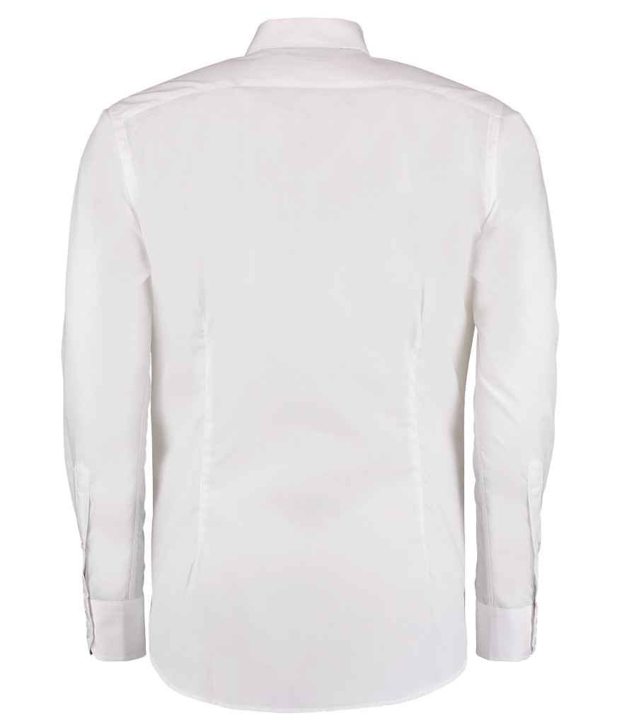Kustom Kit Long Sleeve Slim Fit Business Shirt | White - Image 3