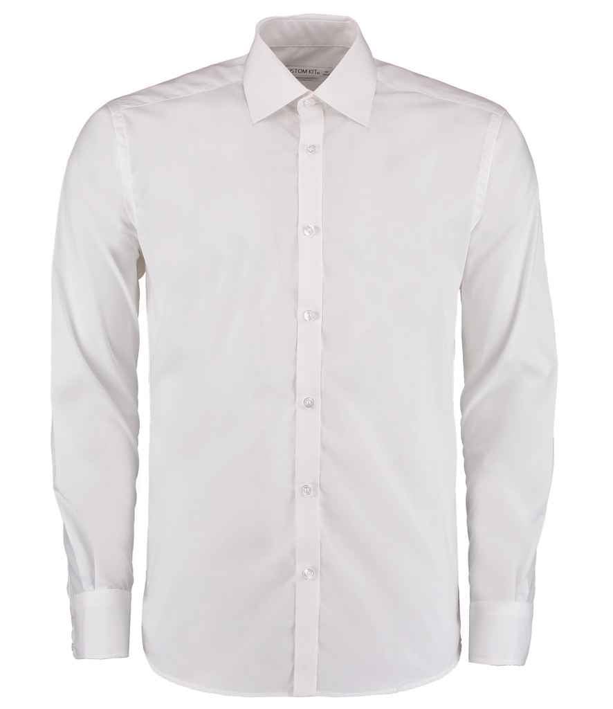 Kustom Kit Long Sleeve Slim Fit Business Shirt | White - Image 2