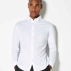 Kustom Kit Long Sleeve Superwash® 60°C Piqué Shirt | White