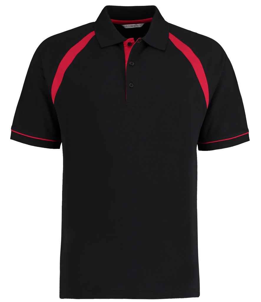 Kustom Kit Oak Hill Cotton Piqué Polo Shirt | Black/Bright Red