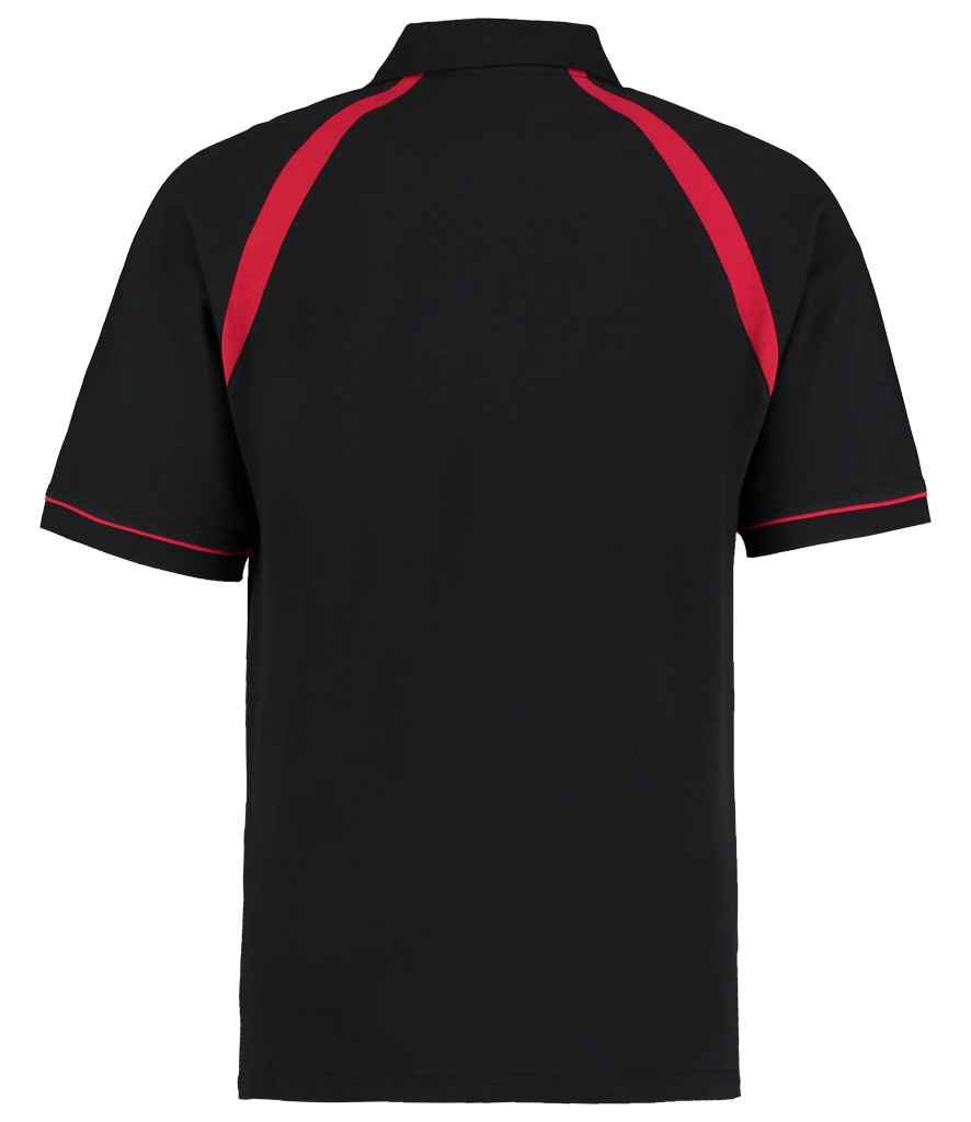 Kustom Kit Oak Hill Cotton Piqué Polo Shirt | Black/Bright Red - Image 2
