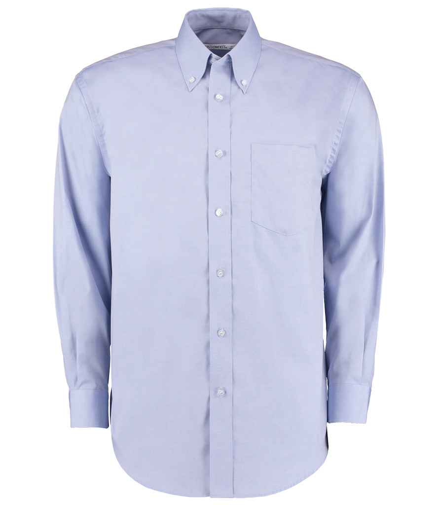 Kustom Kit Premium Long Sleeve Classic Fit Oxford Shirt | Light Blue - Image 2