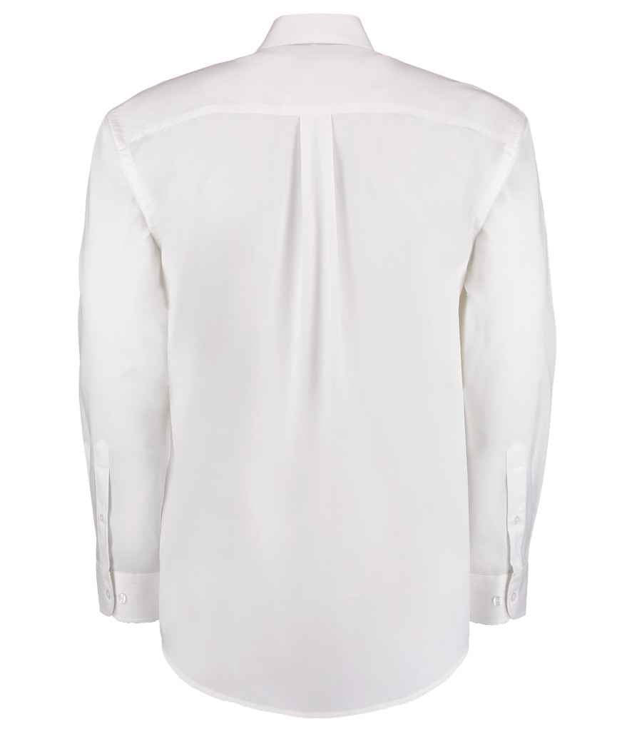 Kustom Kit Premium Long Sleeve Classic Fit Oxford Shirt | White - Image 2