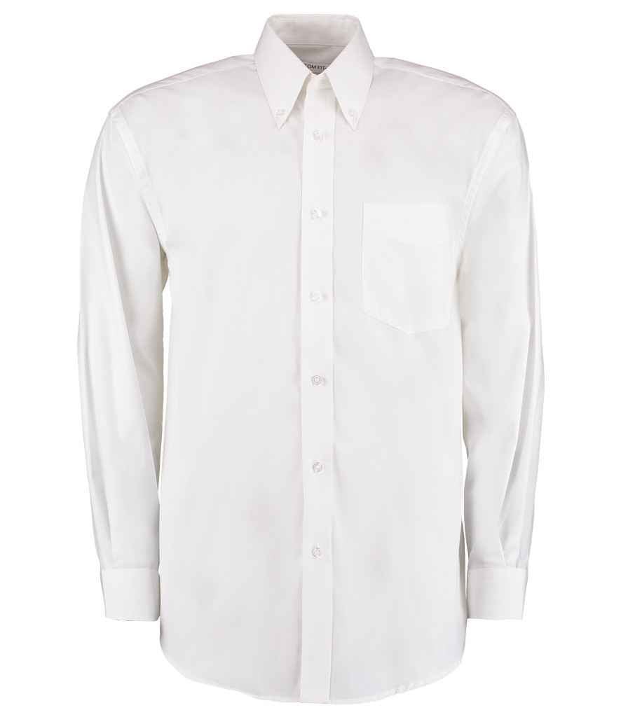 Kustom Kit Premium Long Sleeve Classic Fit Oxford Shirt | White