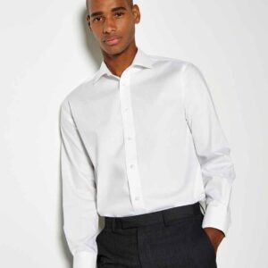 Kustom Kit Premium Long Sleeve Classic Fit Oxford Shirt | White