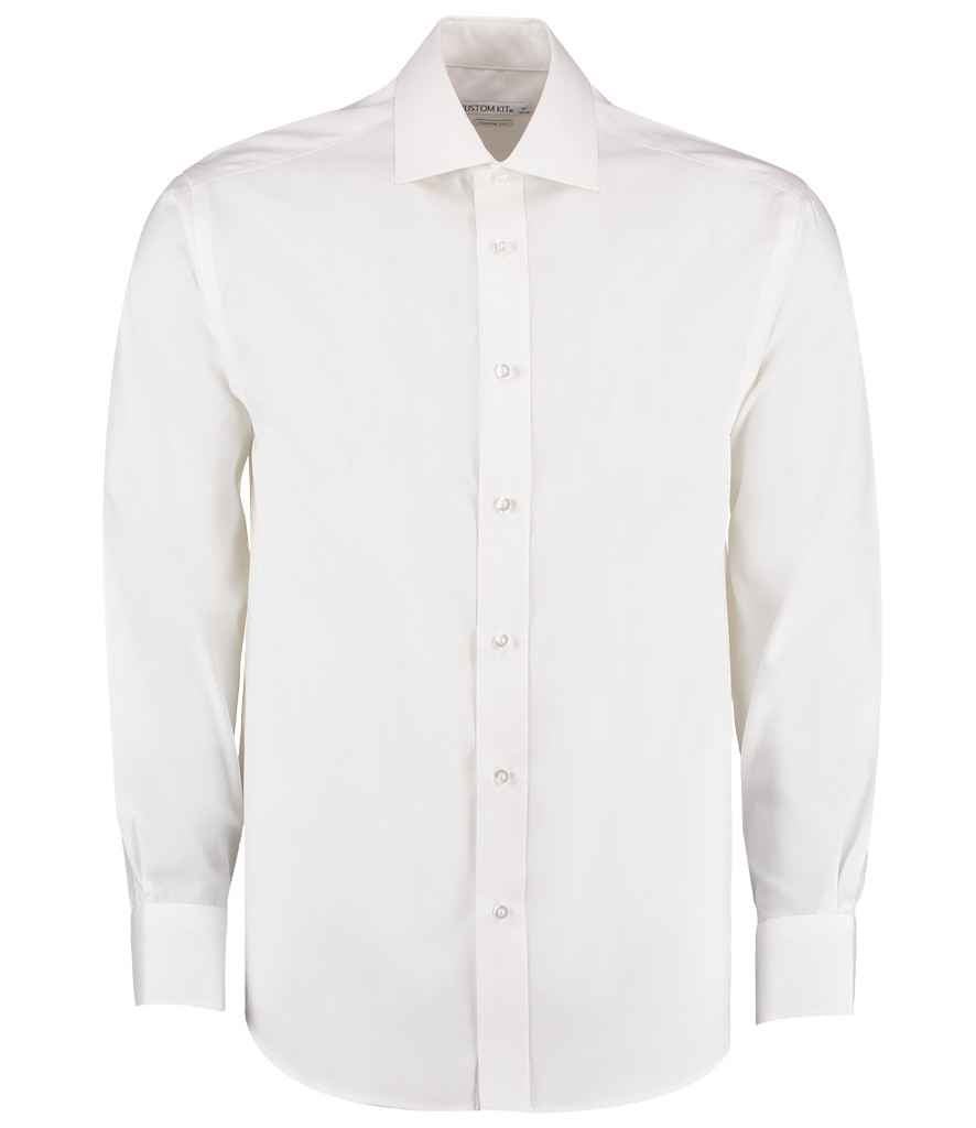 Kustom Kit Premium Long Sleeve Classic Fit Oxford Shirt | White - Image 2